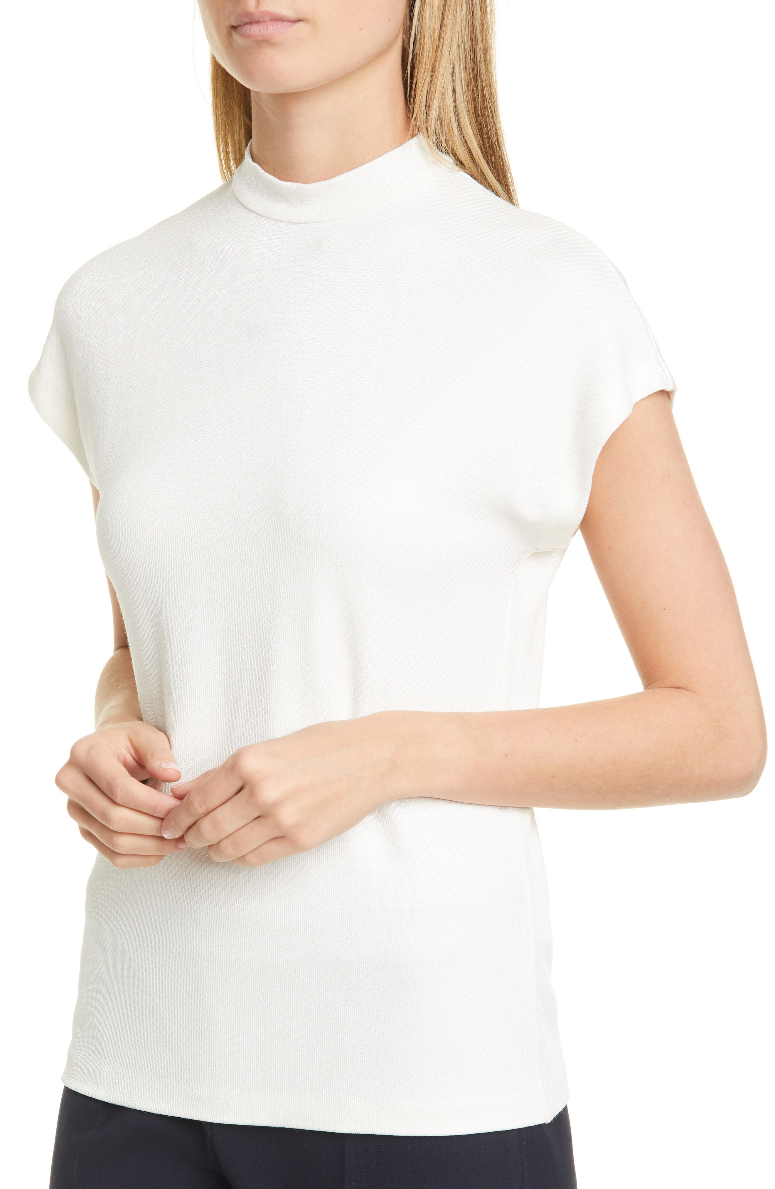 mock neck cap sleeve top