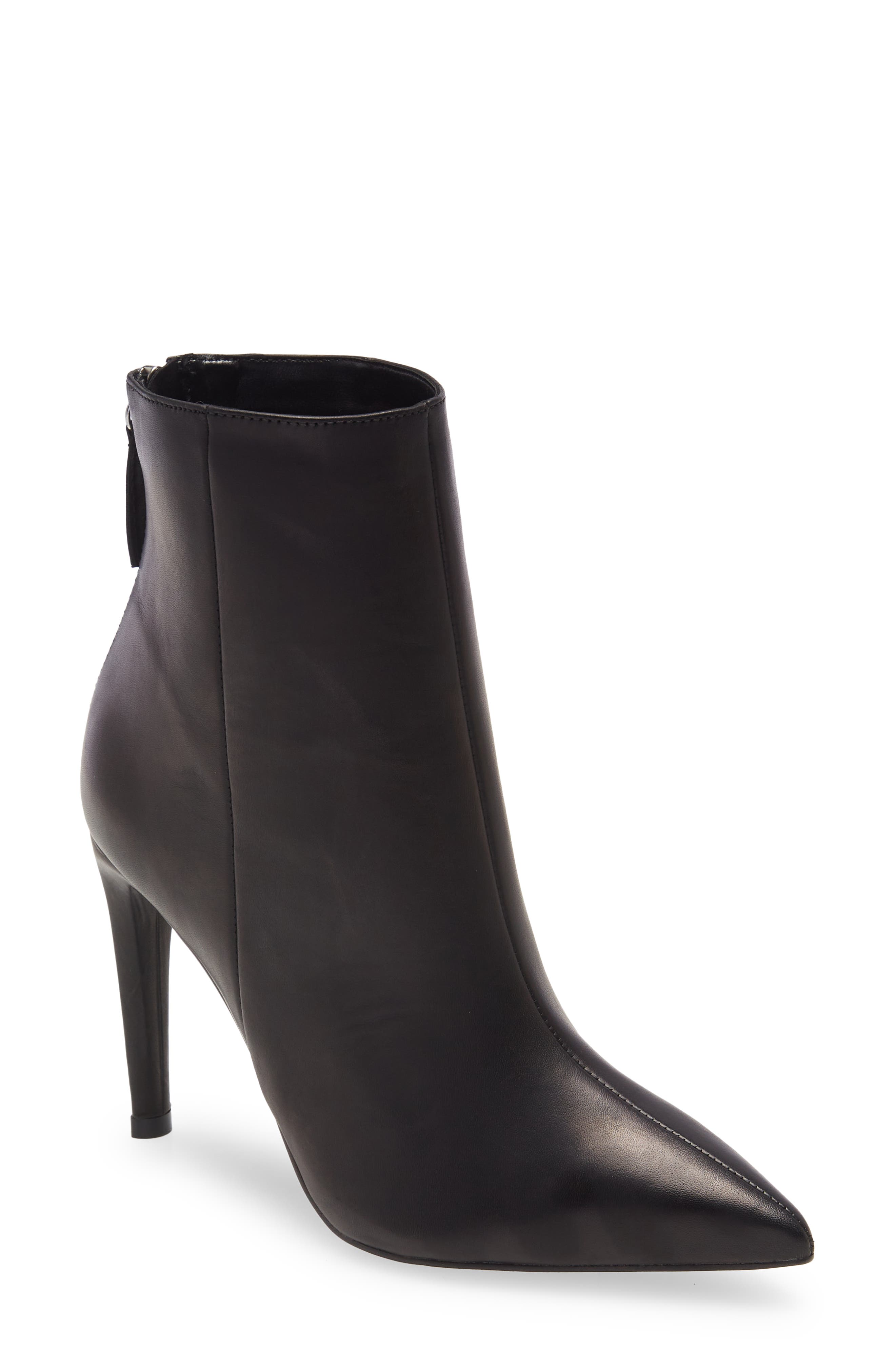 steve madden leather pointed toe booties