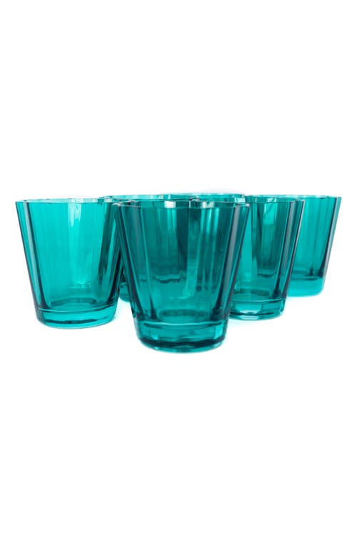 Estelle Colored Glass Sunday Set of 6 Lowball Glasses in Emerald Green at Nordstrom