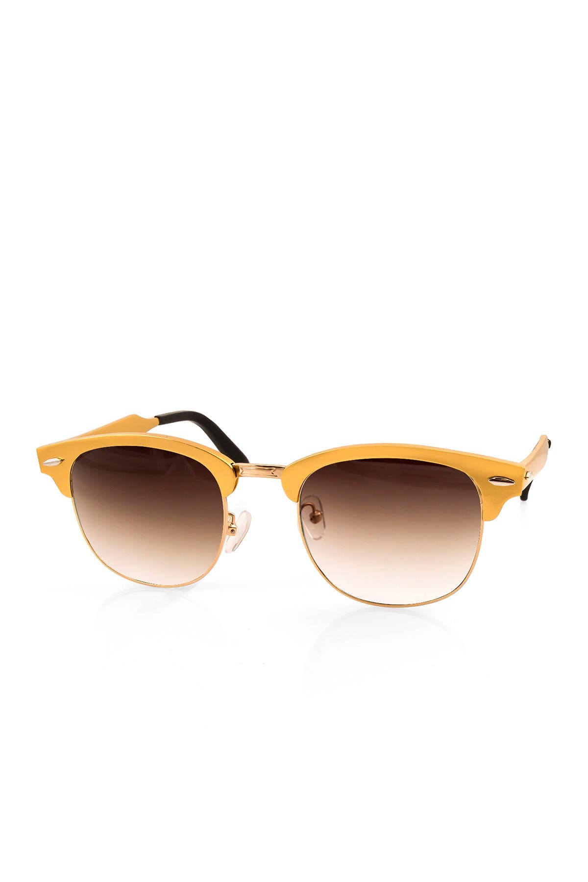 Aqs Milo 49mm Clubmaster Sunglasses In Brown