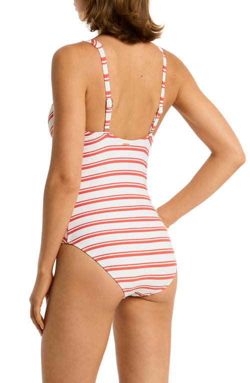 Sea Level Biarritz Panel Stripe One-piece Swimsuit In Flame