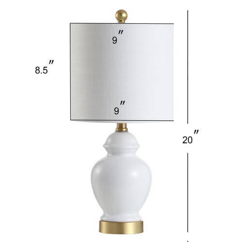Jonathan Y Perry Ceramic/metal Led Table Lamp In White