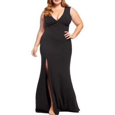 Plus Size Dress The Population Sandra Plunge Gown