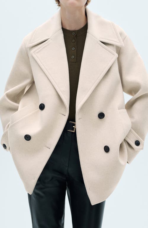 Shop Mango Double Breasted Jacket In Light/pastel Grey