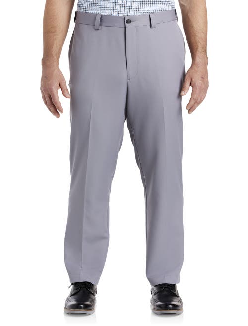 Oak Hill Microfiber Waist-relaxer Pants In Light Grey