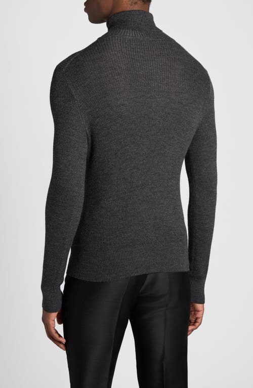 Tom Ford Crew Neck Sweater Long Sleeves In Ig721 Charcoal Melange