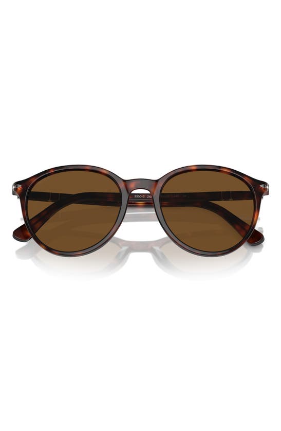 Shop Persol Phantos 56mm Polarized Round Sunglasses In Havana