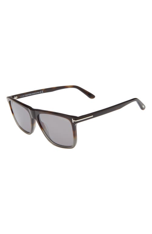 Shop Tom Ford Fletcher 57mm Sunglasses In Multi Havana/smoke Mirror