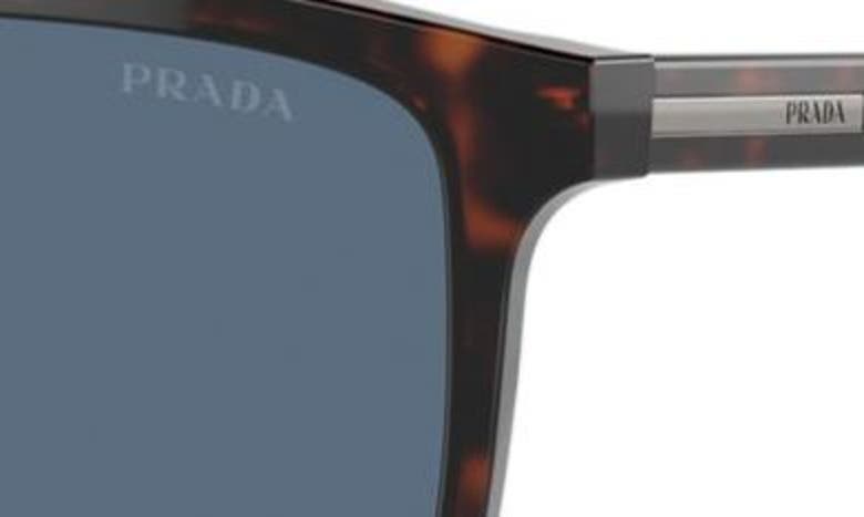Prada 58mm Rectangular Sunglasses In Brown/ Dark Blue