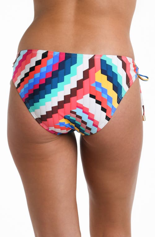 Shop La Blanca Slice Side Tie Hipster Swim Bottoms In Blue/green Multi