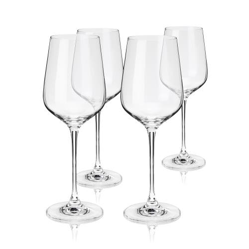 Viski Reserve Inez Crystal Bordeaux Glasses Set Of 4 In Clear