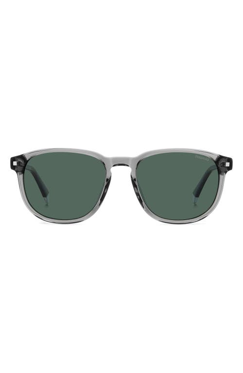 Polaroid 55mm Polarized Rectangular Sunglasses In Grey/green Polarized