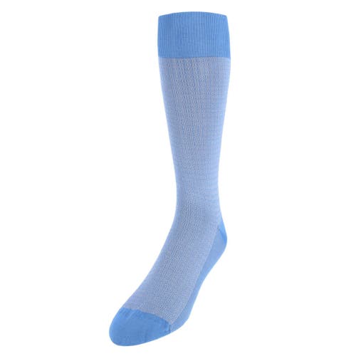 Trafalgar Bernard Chain Link Over The Calf Mercerized Cotton Socks In Azure Blue