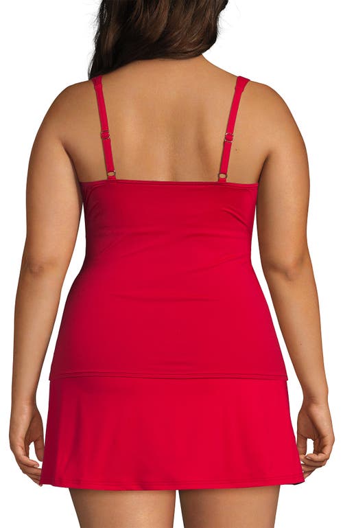 Shop Lands' End Plus Size V-neck Wrap Underwire Tankini Swimsuit Top In Strawberry