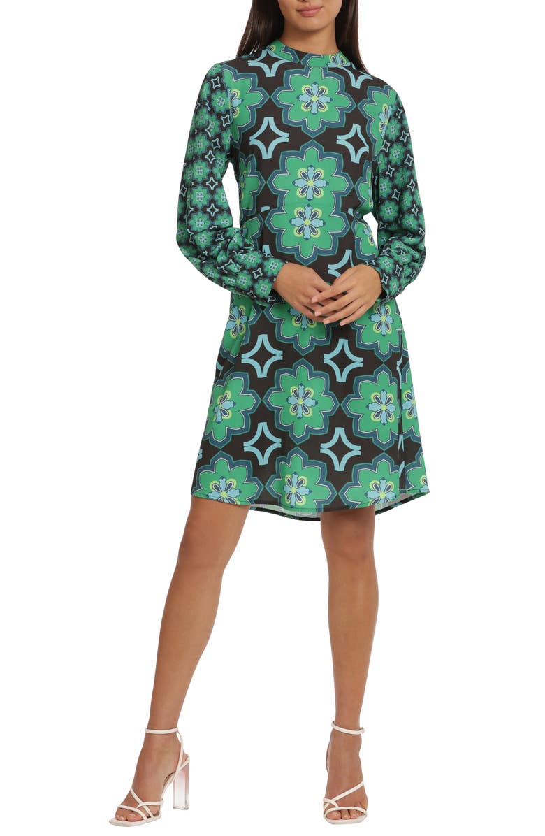 Donna Morgan For Maggy Print Long Sleeve Minidress Nordstromrack