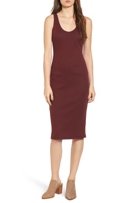 Lush Ribbed Body Con Midi Dress Nordstrom Rack