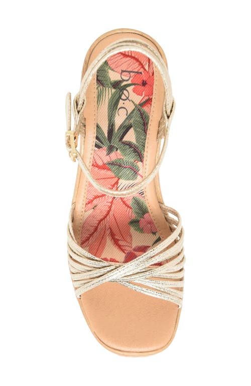 B O C By Børn Catalina Platform Wedge Sandal In Champagne Metalic