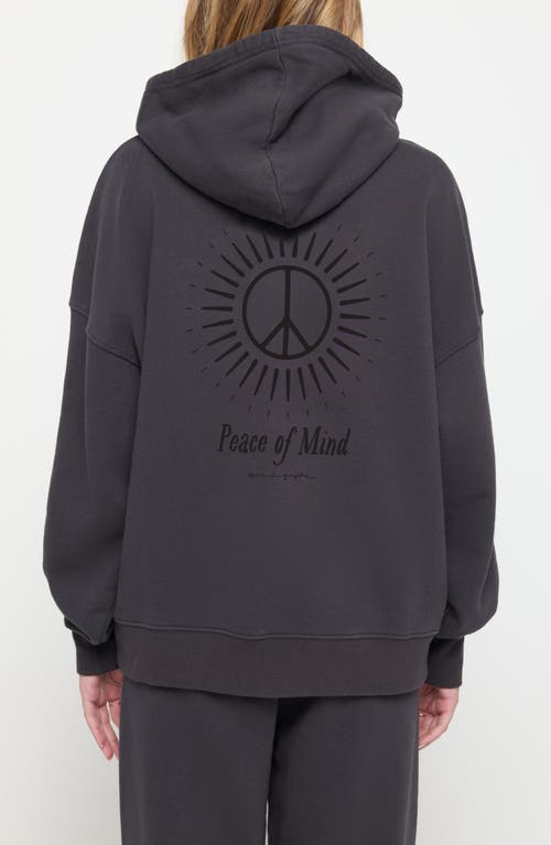 Shop Spiritual Gangster Peace Of Mind Easy Cotton Graphic Hoodie In Vintage Black