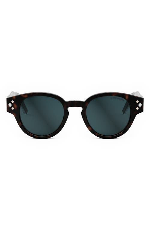 Dior Cd Diamond R2i 48mm Small Round Sunglasses In Black