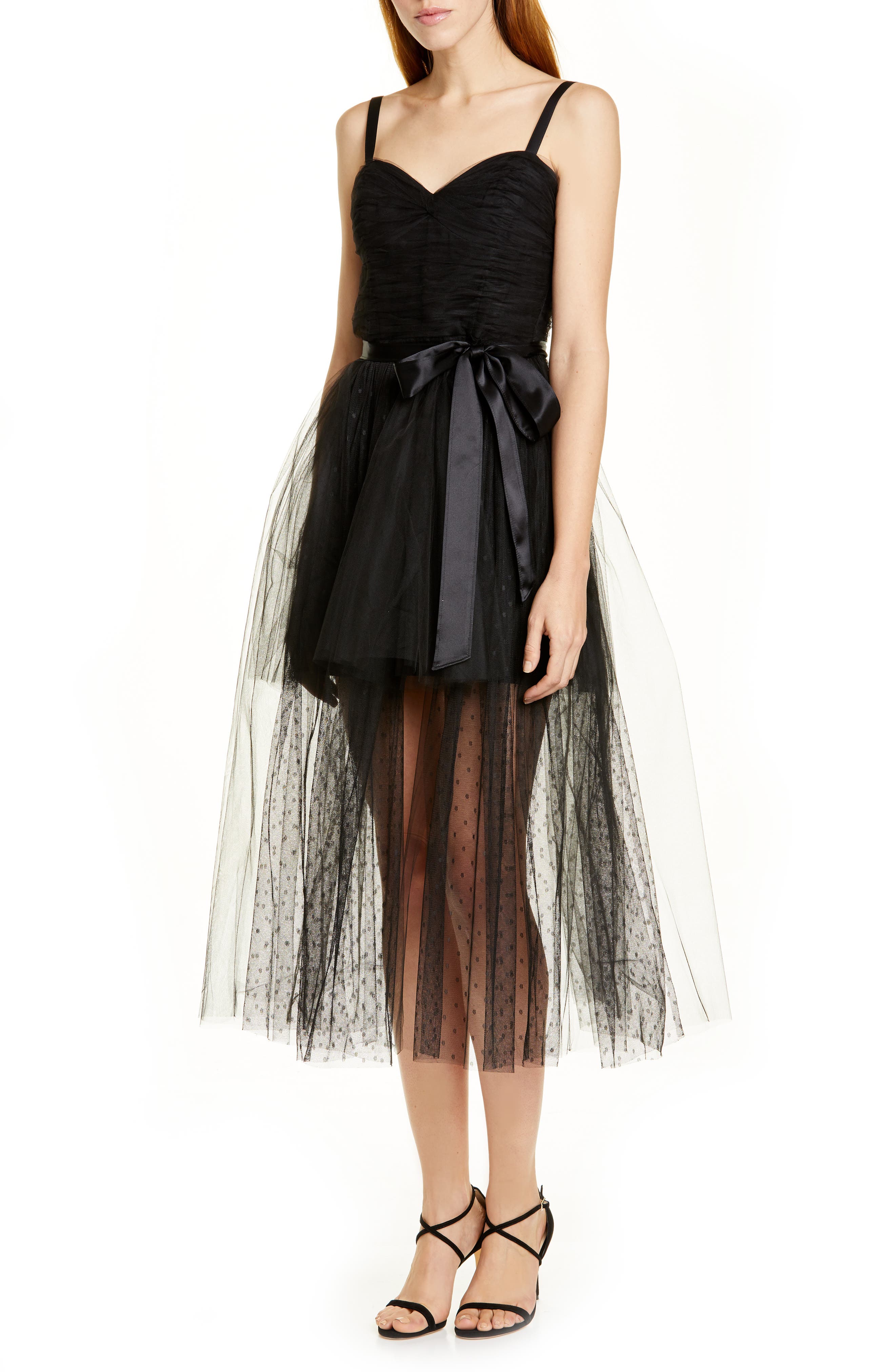 Cinq A Sept Madelyn Tulle Midi Dress, Black