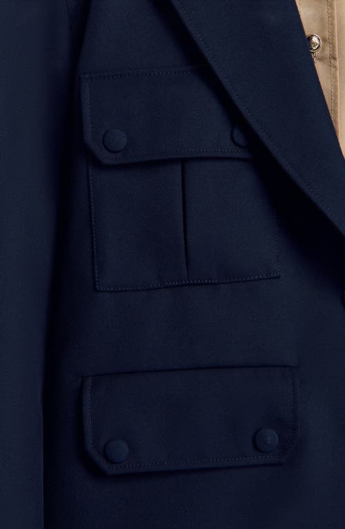 Shop Sandro Oversized Suit Jacket In Navy Blue