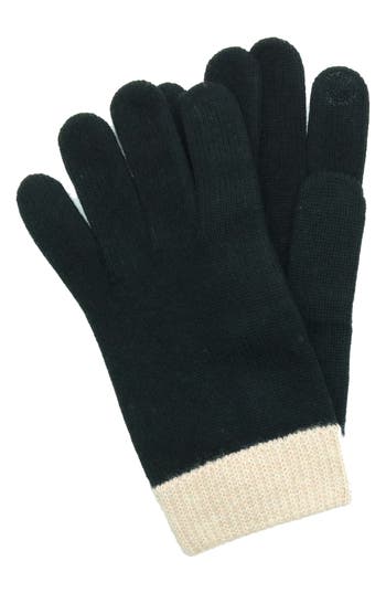 Shop Portolano Colorblock Cashmere & Wool Tech Gloves In Black/timber