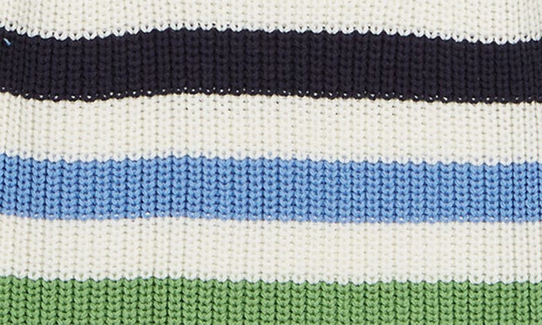 Shop Frnch Flora Stripe Sleeveless Crochet Sweater In Bleu