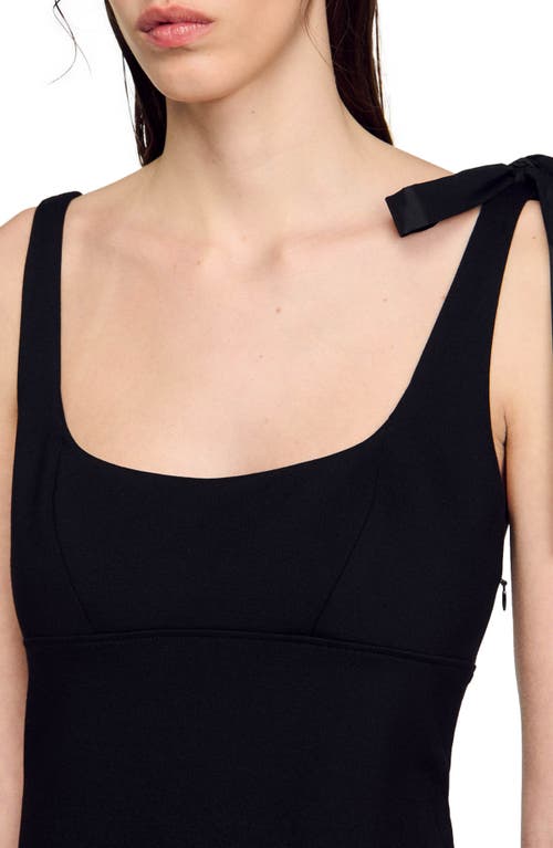 Sandro Peplum-hem Jersey Minidress In Black