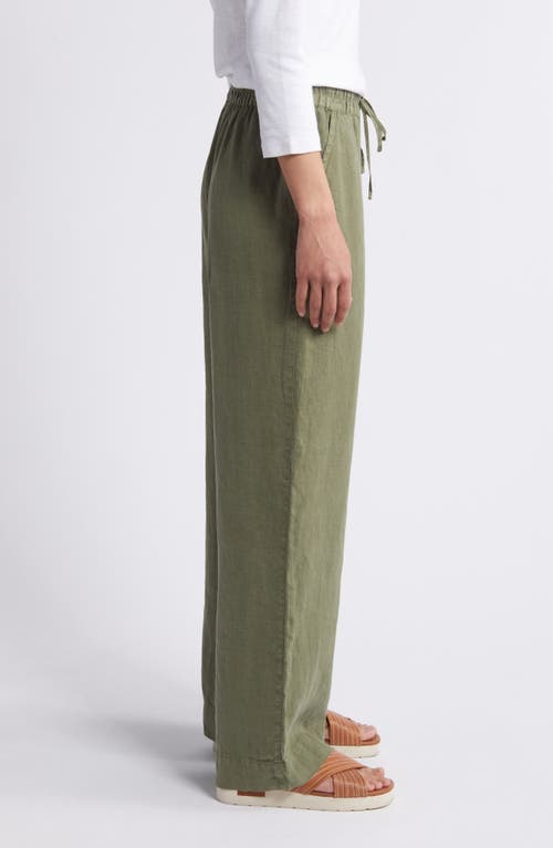 Shop Tommy Bahama Two Palms High Waist Linen Pants In Dark Fern