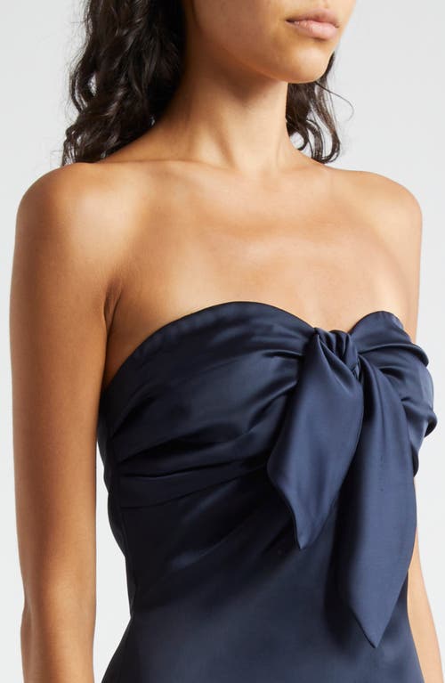 Shop Ramy Brook Orion Satin Bodice Strapless Minidress In Navy