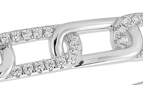 Chloe & Madison Chloe And Madison Cubic Zirconia Link Hinged Bangle Bracelet In Silver