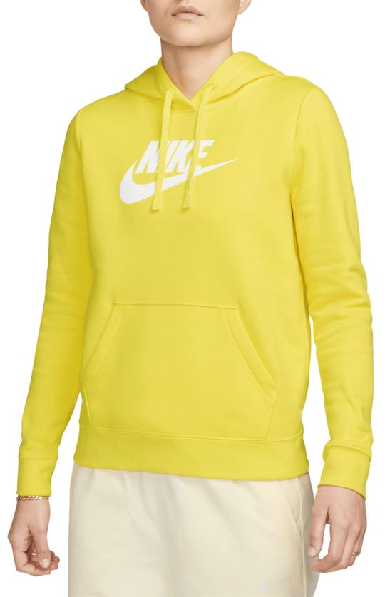 Nike Women's  Sportswear Club Fleece Logo Pullover Hoodie In Yellow