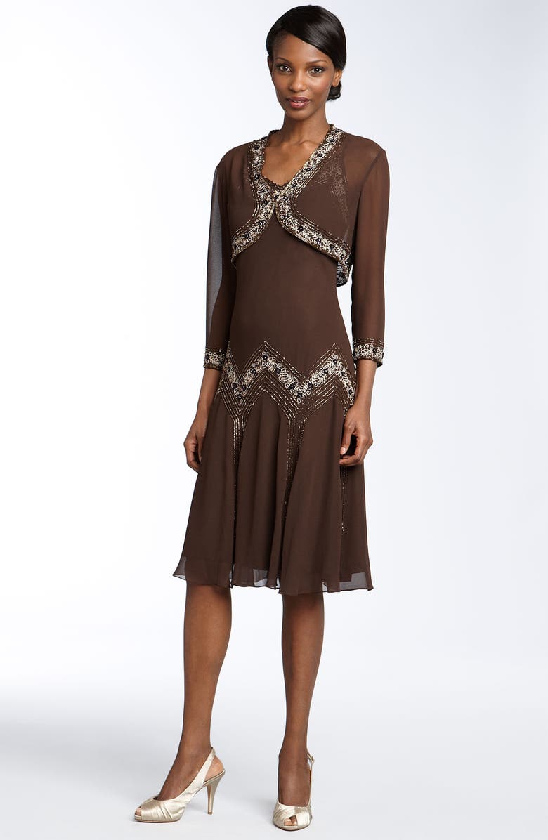 J Kara Beaded Dress with Bolero Jacket | Nordstrom