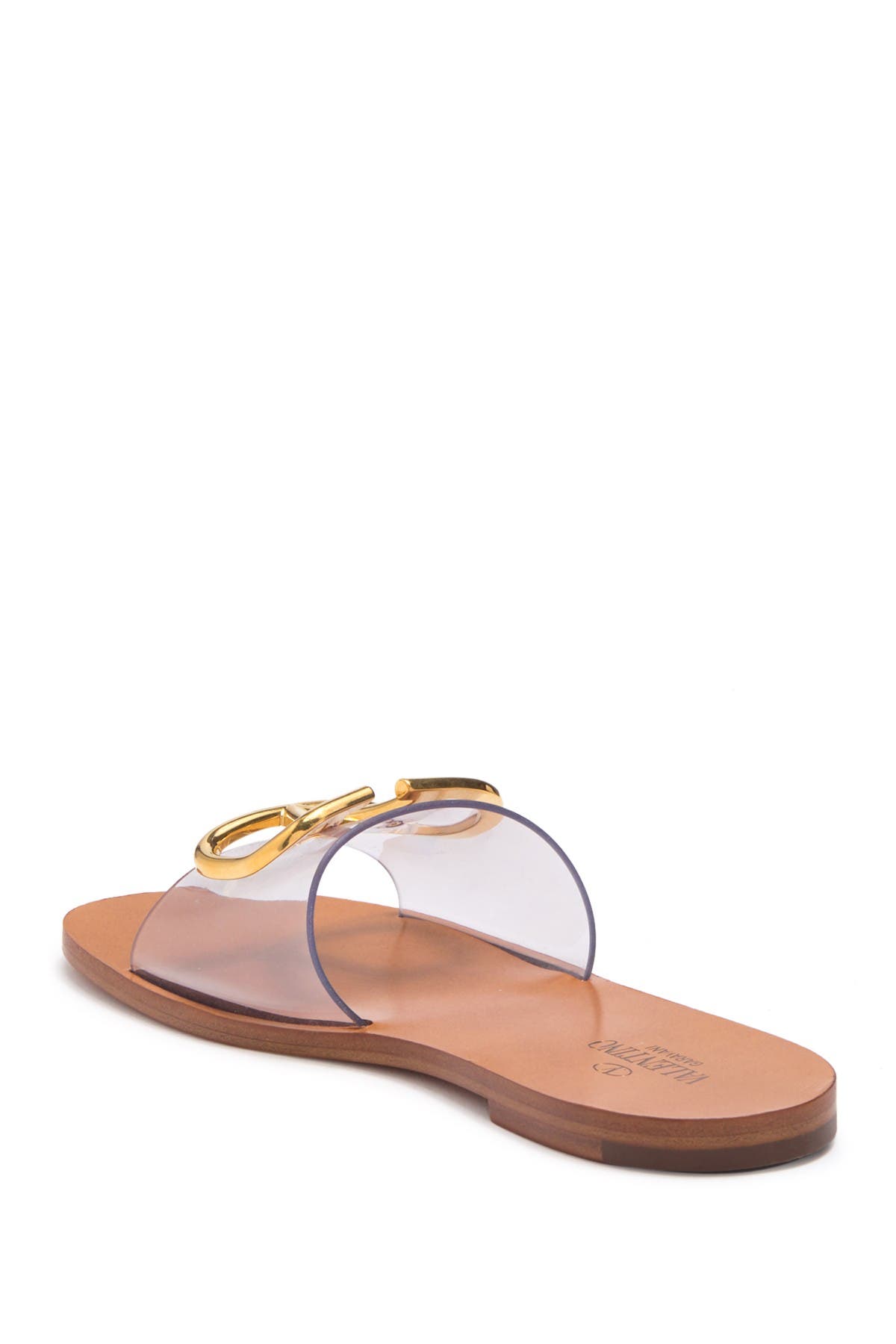 clear valentino flip flops