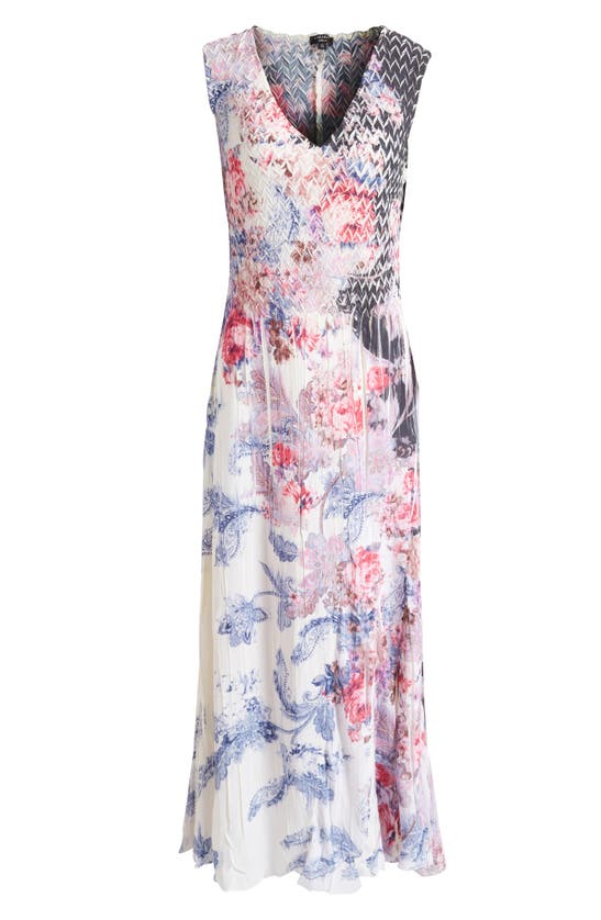 Komarov Floral Sleeveless Georgette Maxi Dress In Paisley Bloom