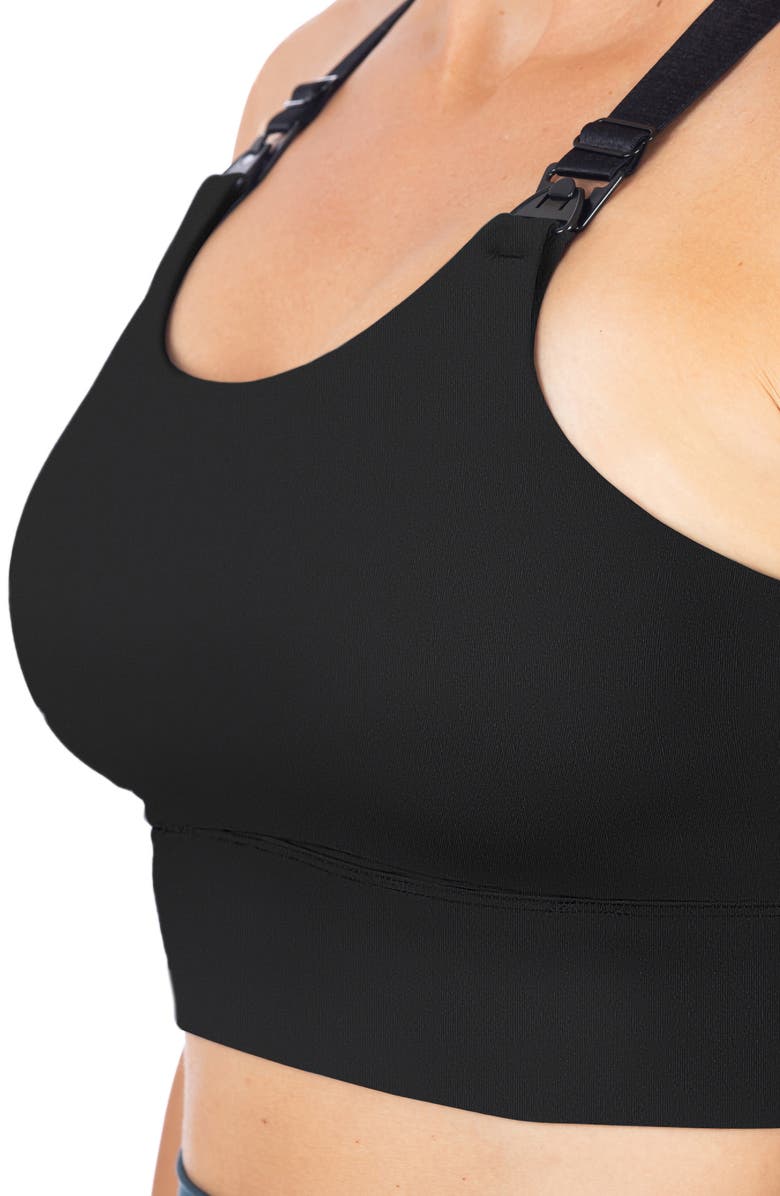 LOVE AND FIT Cambria 2 Racerback Nursing Sports Bra, Alternate, color, Black