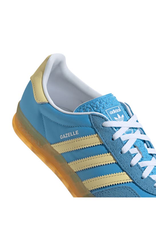 Shop Adidas Originals Gazelle Indoor Sneaker In Blue Burst/ Yellow/ White