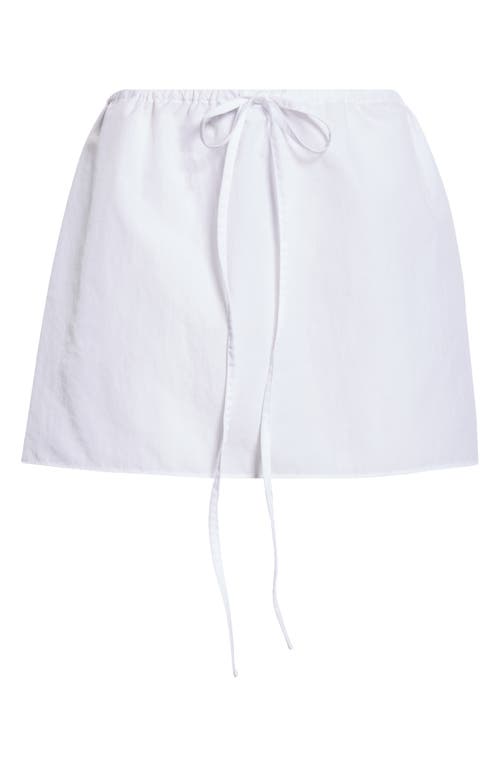 Drawstring Miniskirt in White