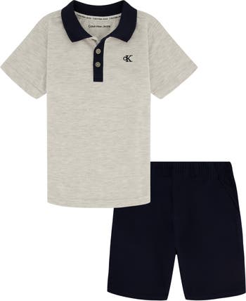 Calvin Klein Kids' Knit Polo Shirt & Pull-On Shorts Set