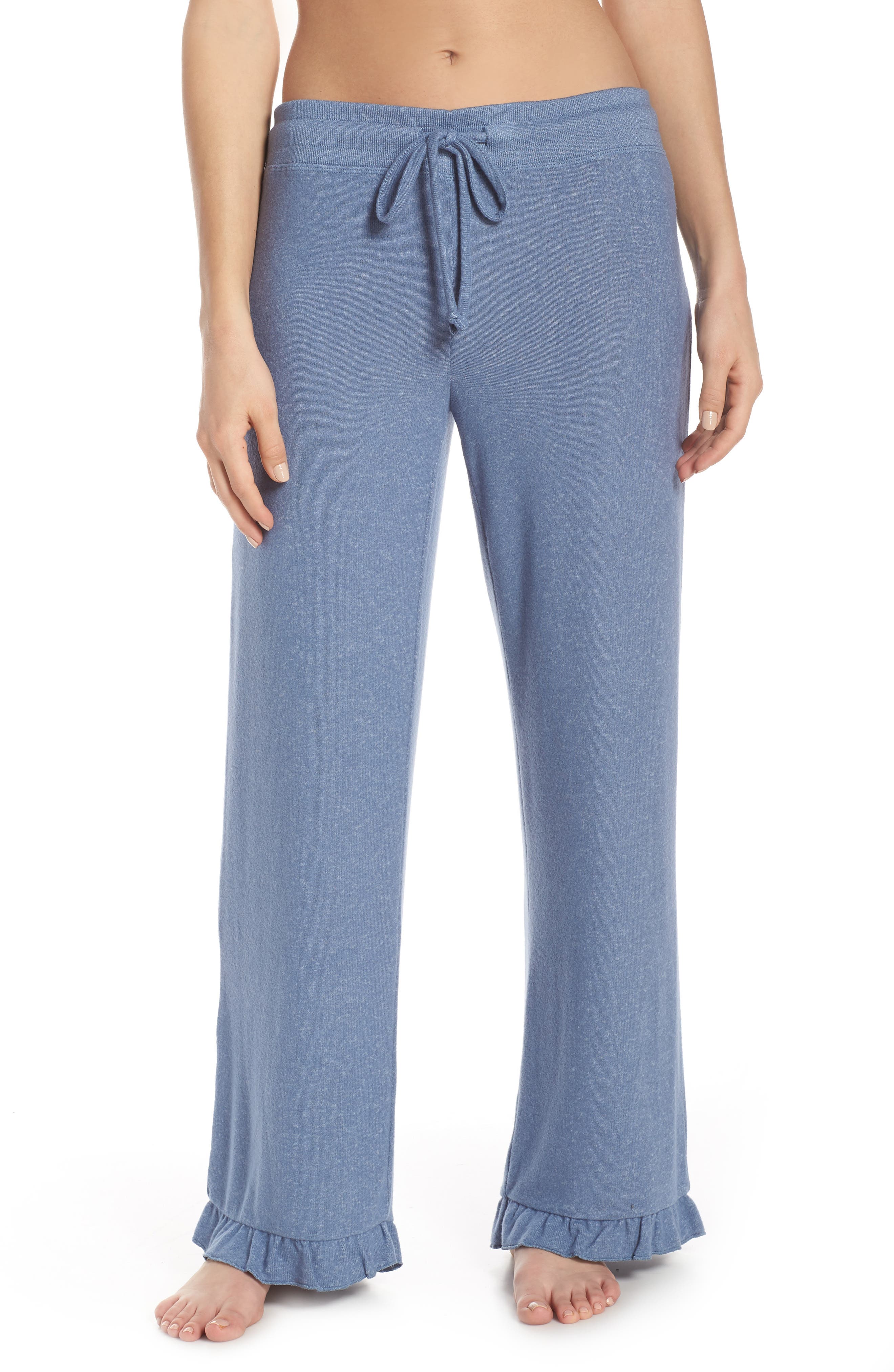 Make + Model Ruffle Hem Hacci Sweatpants, Blue