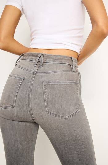 Good Curve Raw Hem High Waist Straight Leg Jeans