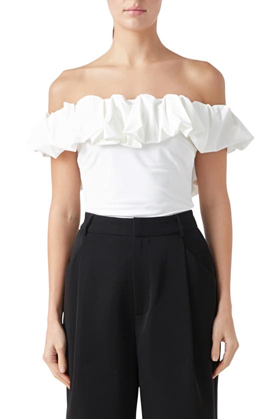 Shop Endless Rose Off The Shoulder Bubble Top In White