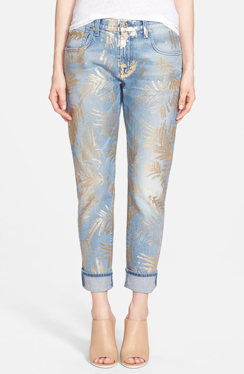 7 For All Mankind® Relaxed Crop Skinny Jeans (Gold Fossil Leaf) | Nordstrom