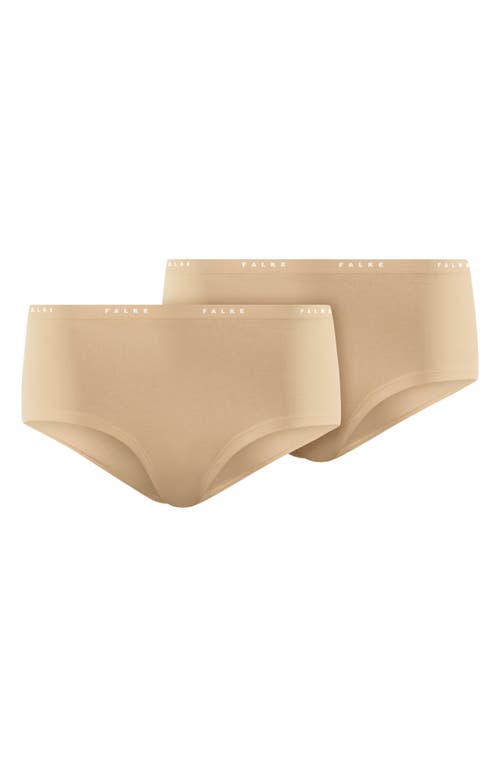 Falke Daily Comfort 2-pack Stretch Cotton Hipster Briefs In Camel