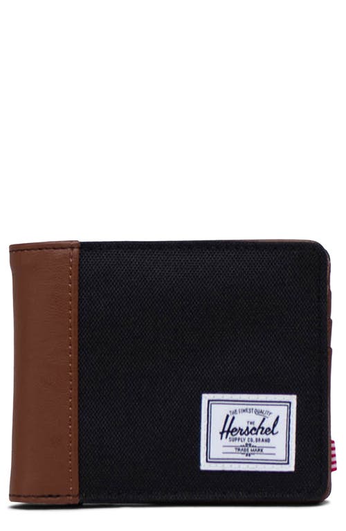 Shop Herschel Supply Co . Hank Bifold Wallet In Black/tan