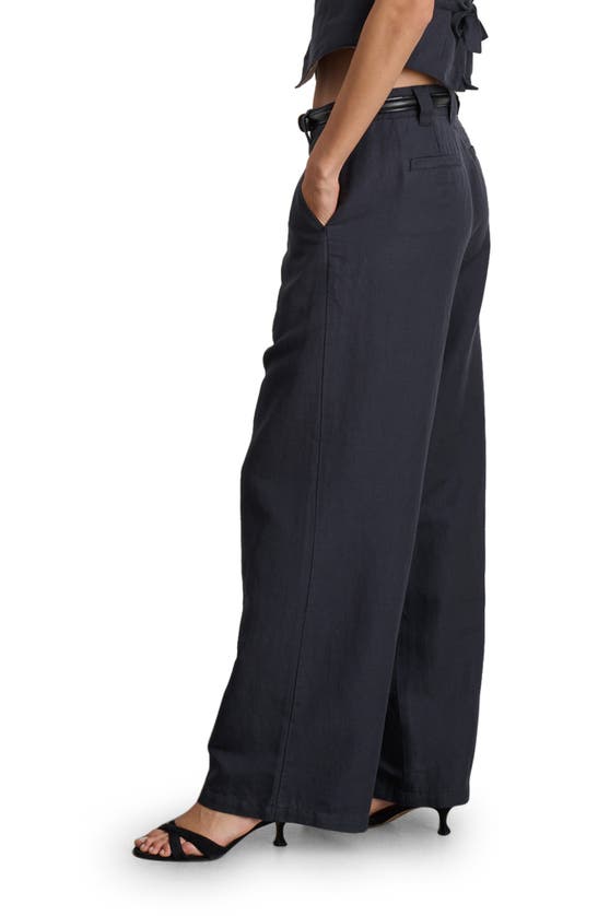 Shop Alex Mill Madeline Pleated Twill Wide Leg Trousers In Washed Black