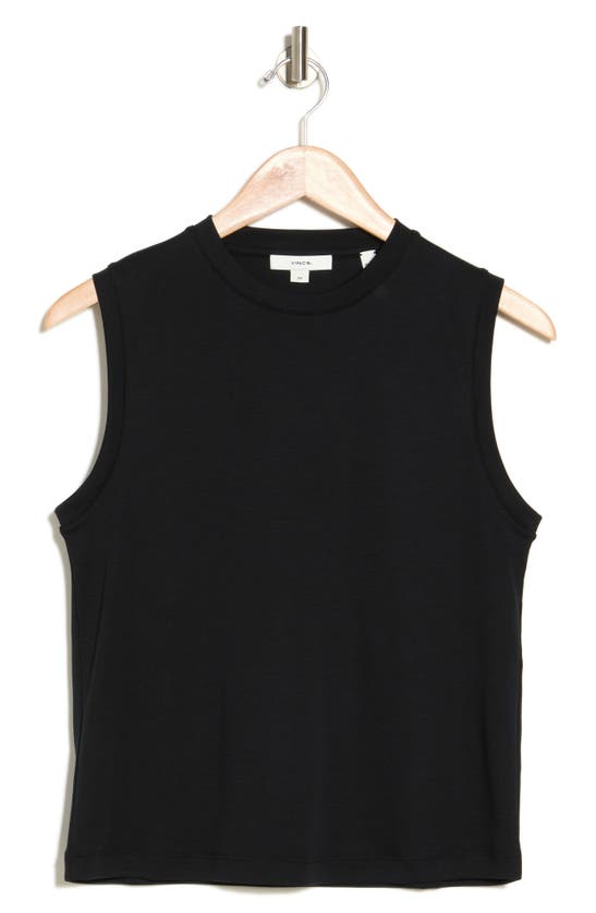 Shop Vince Pima Cotton Easy Shell Tank In Black