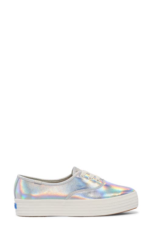 Keds ® Point Platform Sneaker In Silver Leather