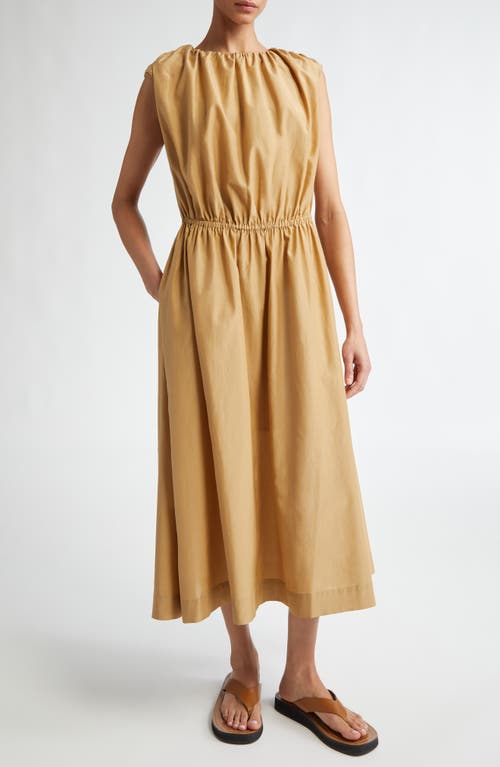 Loulou Studio Gathered Sleeveless Cotton & Silk Dress at Nordstrom,