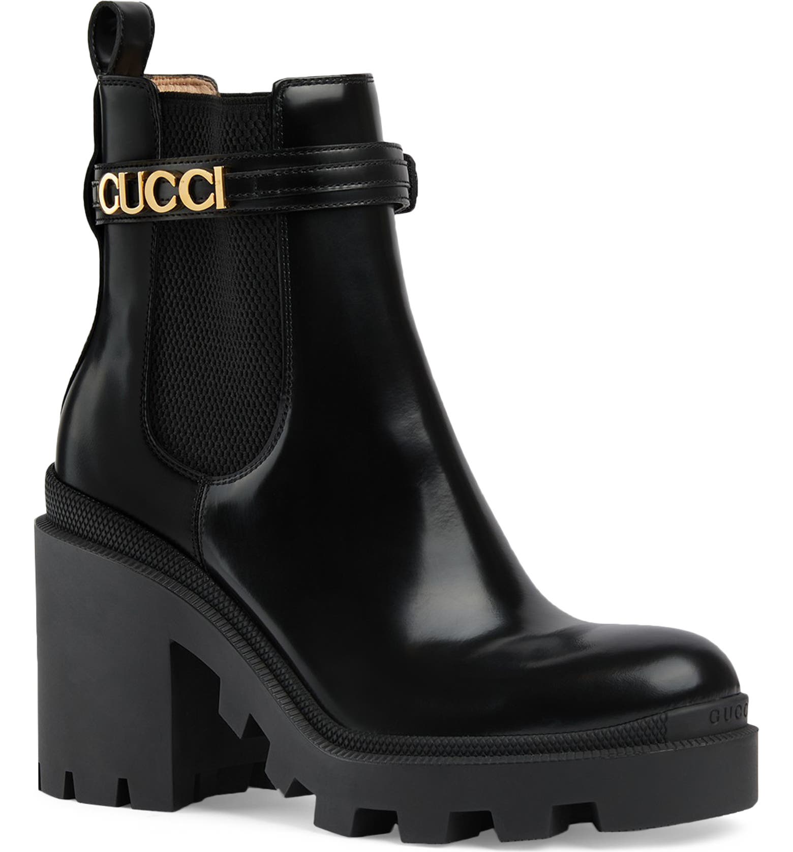 Gucci Trip Logo Strap Chelsea Boot (Women) | Nordstrom